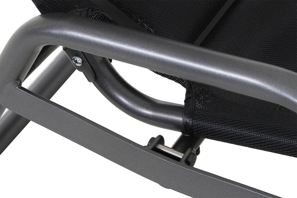 Kippliege Fano ca. 150x71x112 cm Schwarz - Schwarz, KONVENTIONELL, Kunststoff/Metall (150/71/112cm) - Siena Garden