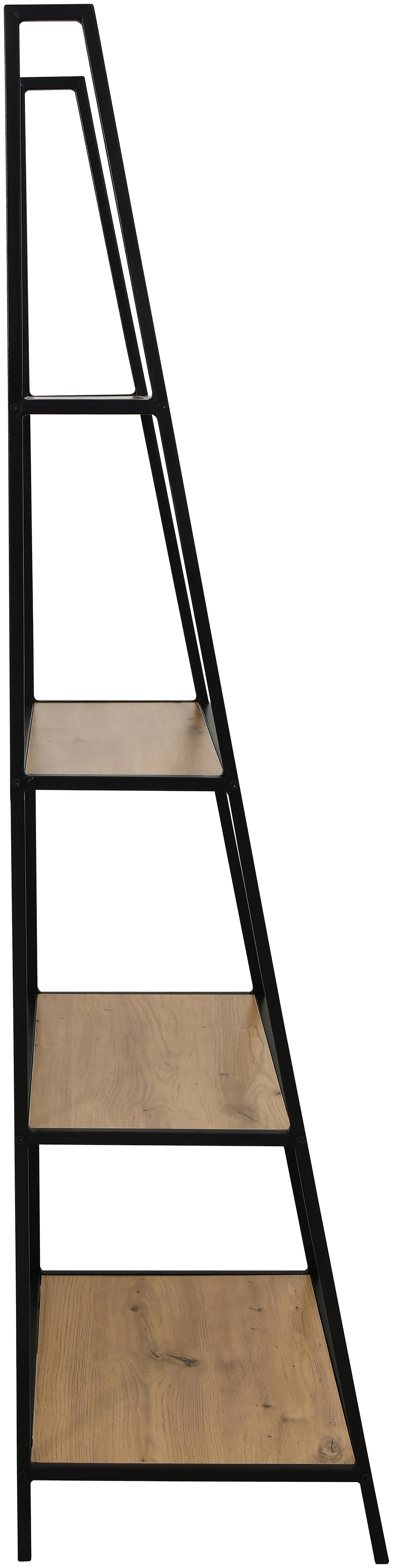Regal Joris Naturfarben/Schwarz - Schwarz/Naturfarben, Modern, Holzwerkstoff/Metall (60/170/42cm) - Mömax