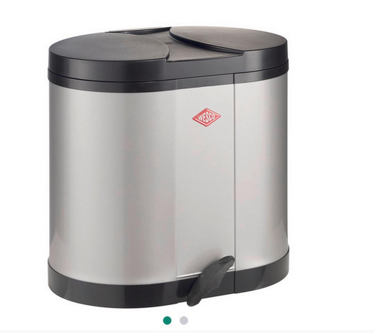 SORTOWNIK ODPADÓW 8011080 - kolor srebrny, Konventionell, tworzywo sztuczne/metal (45/43/36cm) - Wesco