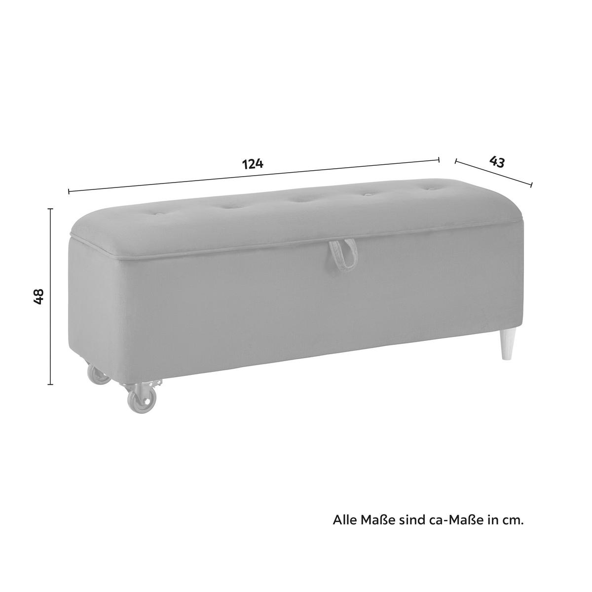 ŁAWKA DO ŁÓŻKA ELLA - kolor naturalny/ciemnoszary, Modern, drewno/tkanina (124/48/43cm) - Bessagi Home