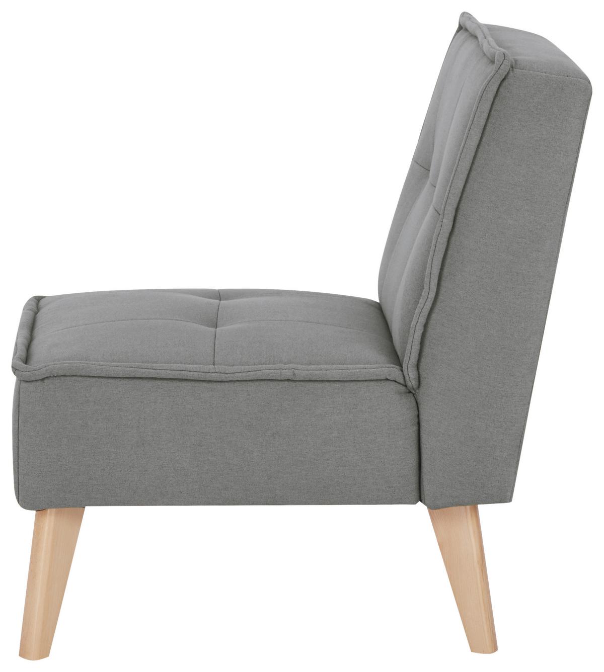 Fotelj Elba, Siva - siva/naravne barve, Basics, tekstil/les (60/78/75cm) - MID.YOU