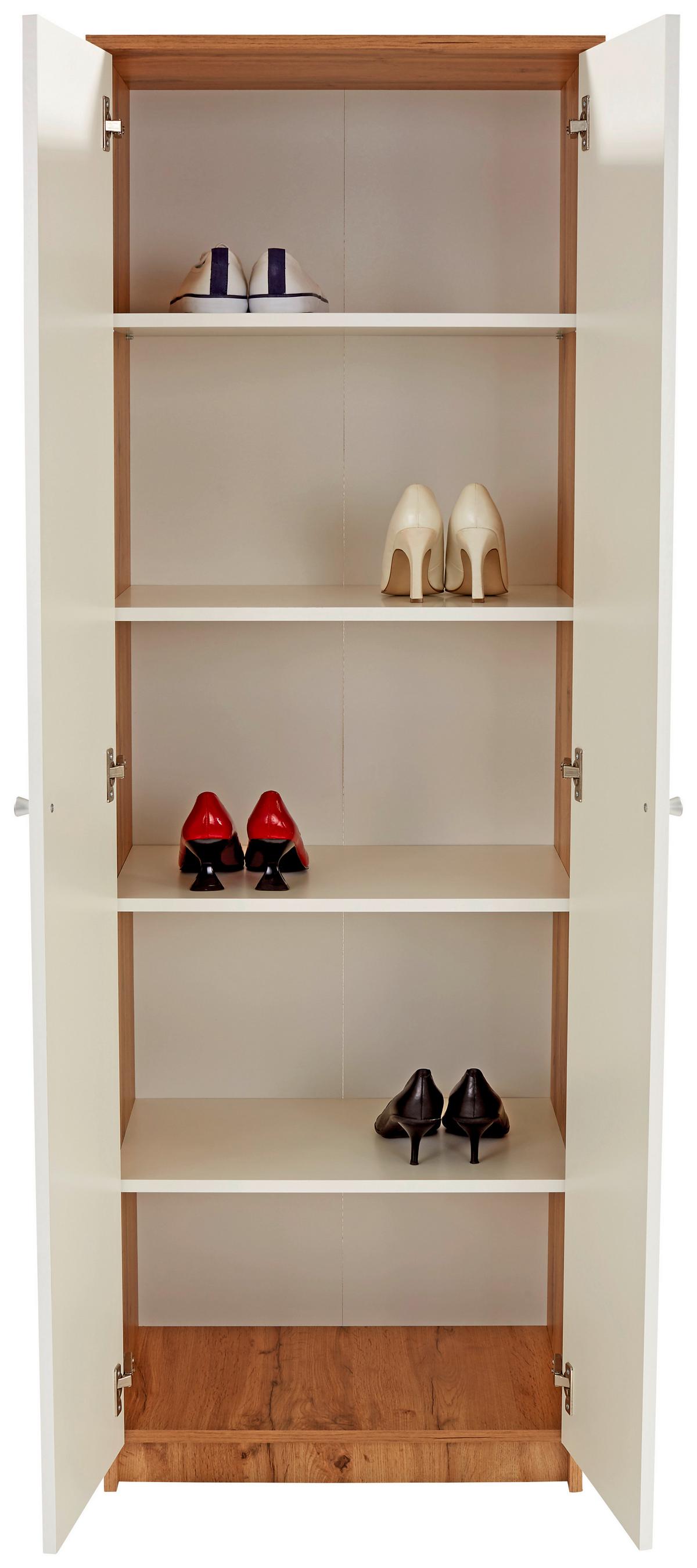 Dulap pentru pantofi KV05 - alb/stejar Artisan, Modern (62,4/178,6/35,4cm) - Best Price