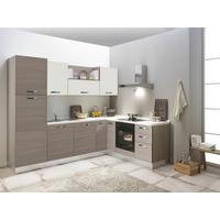 Eckküche Sofia mit Geräten ca. 270x195 cm Weiß/Ulmefarben - Eiche grau/Magnolie, LIFESTYLE, Holzwerkstoff/Kunststoff (270/195cm) - MID.YOU