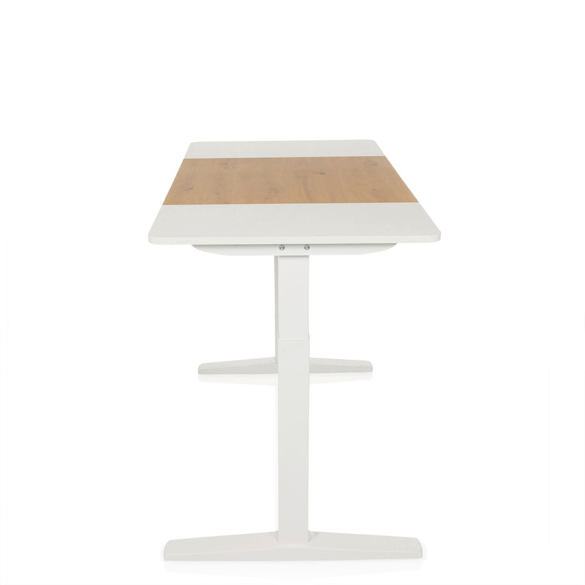Pisalna Miza Stand T3, Bela, Hrast - barve hrasta/bela, Moderno, kovina/leseni material (140/70/73 - 118cm) - MID.YOU