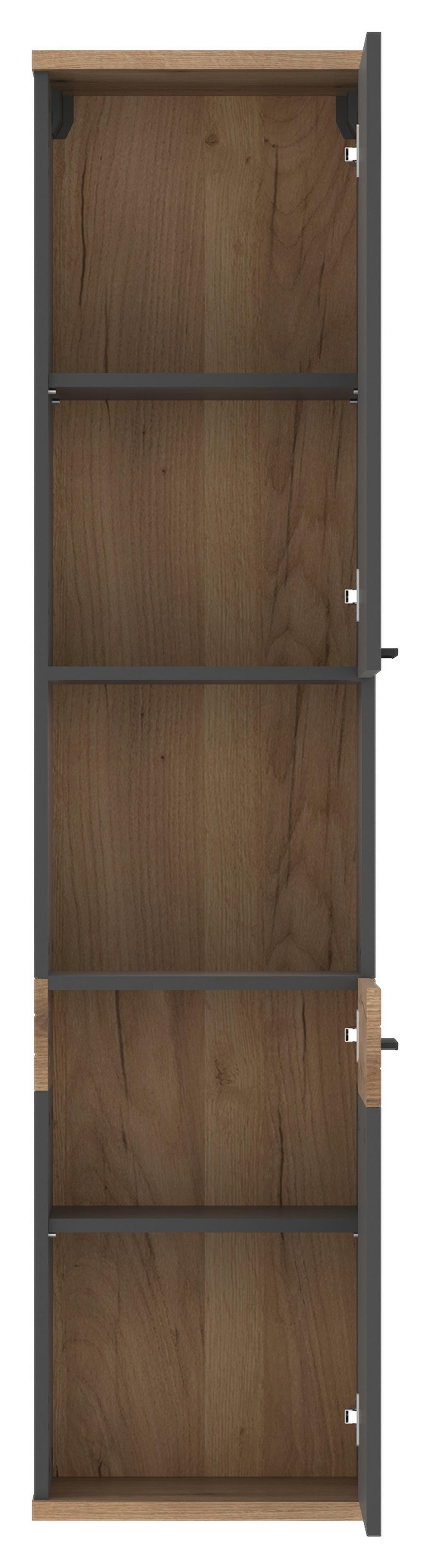 Dulap înalt Cotia - culoare lemn stejar/antracit, Modern, material pe bază de lemn (40/170/30cm) - James Wood