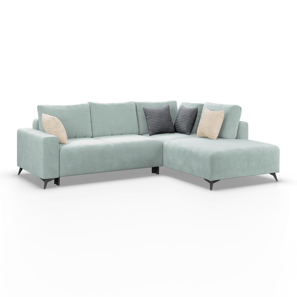 Kutna Garnitura Viktor - boje mente/crna, Moderno, tekstil/metal (270/212cm)