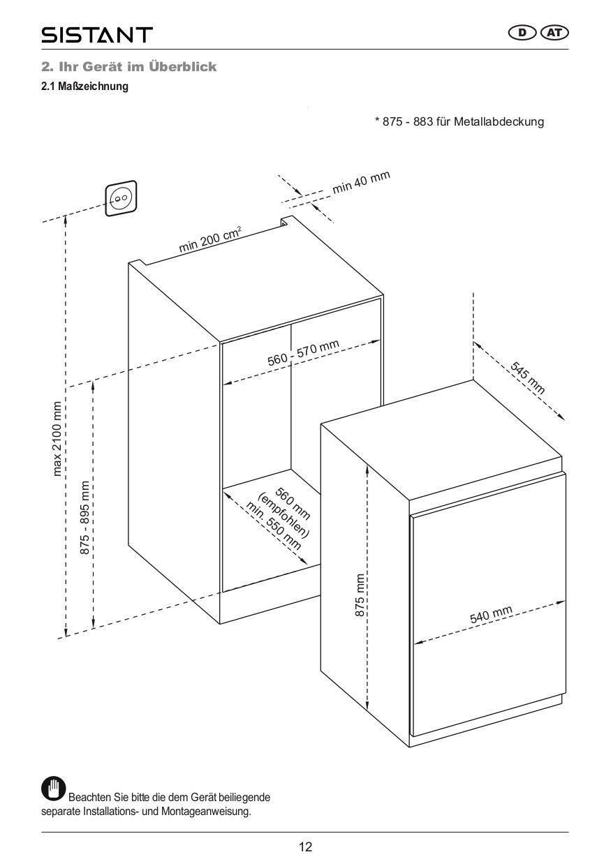 Kühlschrank EK8804 - Weiß, MODERN, Glas/Kunststoff (54/87,5/54,5cm) - Sistant