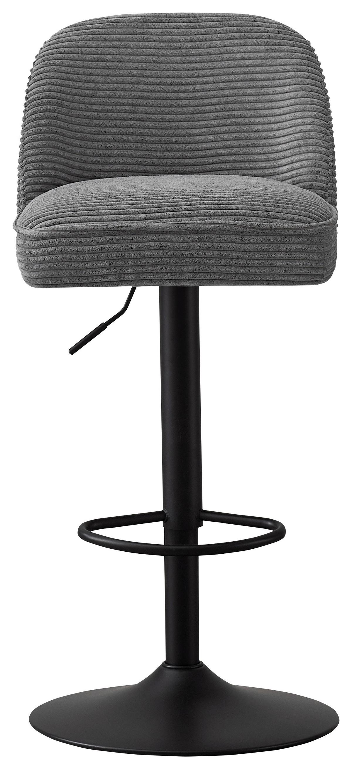 STOŁEK BAROWY JAMES - czarny/ciemnoszary, Design, metal/tkanina (46/90-112/50cm) - Xora