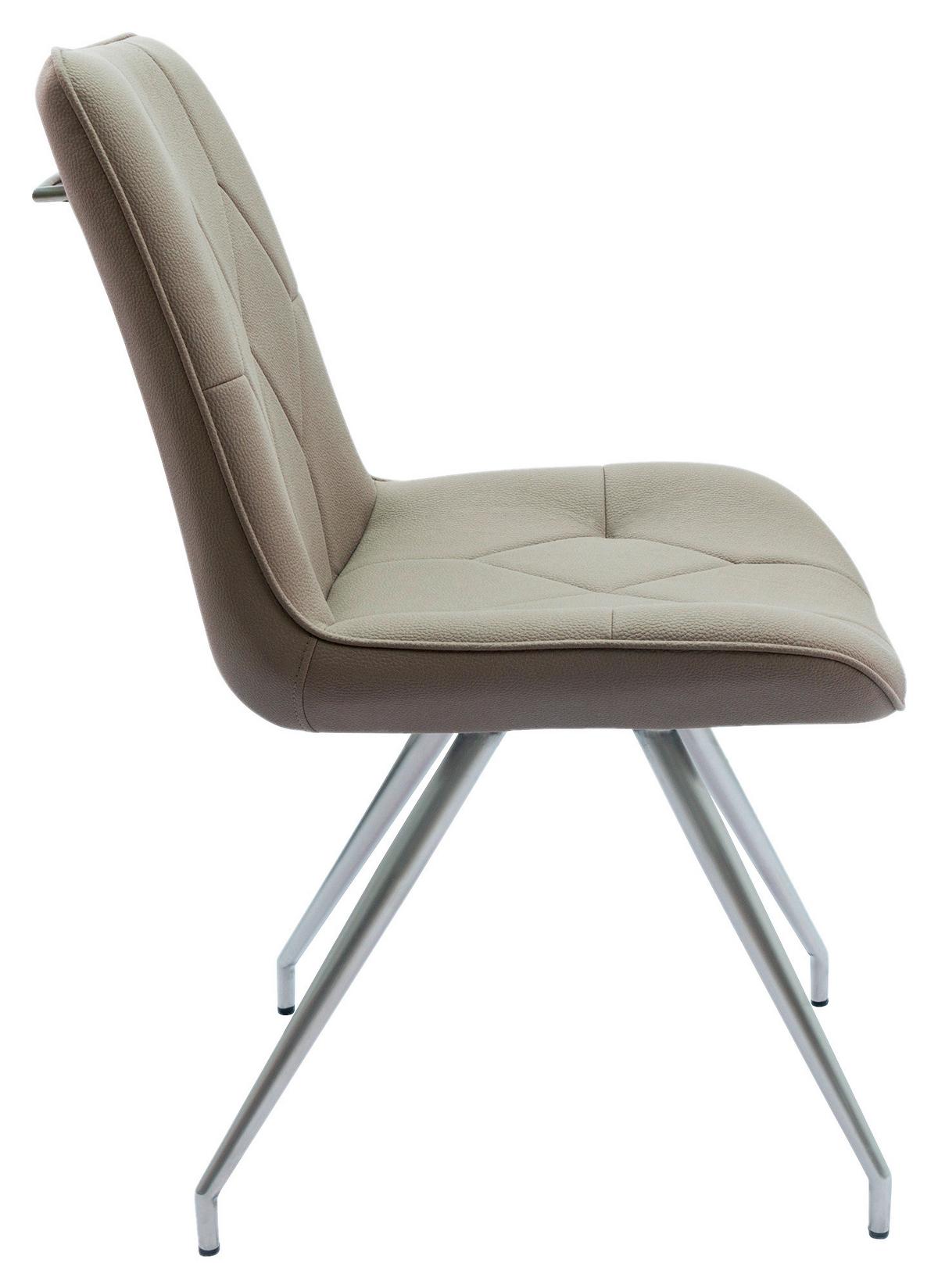 KRZESŁO HENRY - kolor stalowy/taupe, Design, metal/tkanina (51/89/66cm) - Novel
