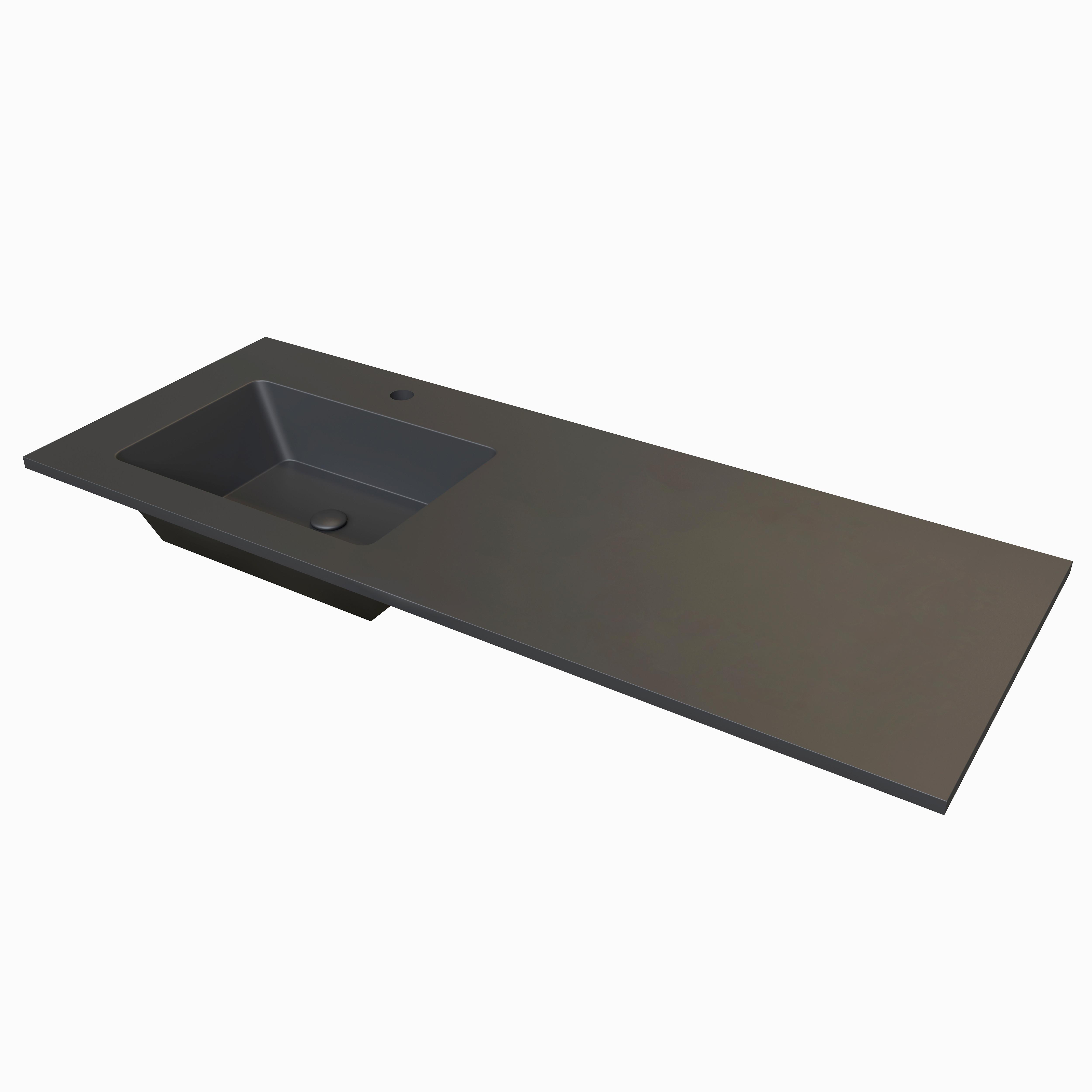 Umivaonik Cellini - crna, Moderno, prirodni materijali (121/46cm)