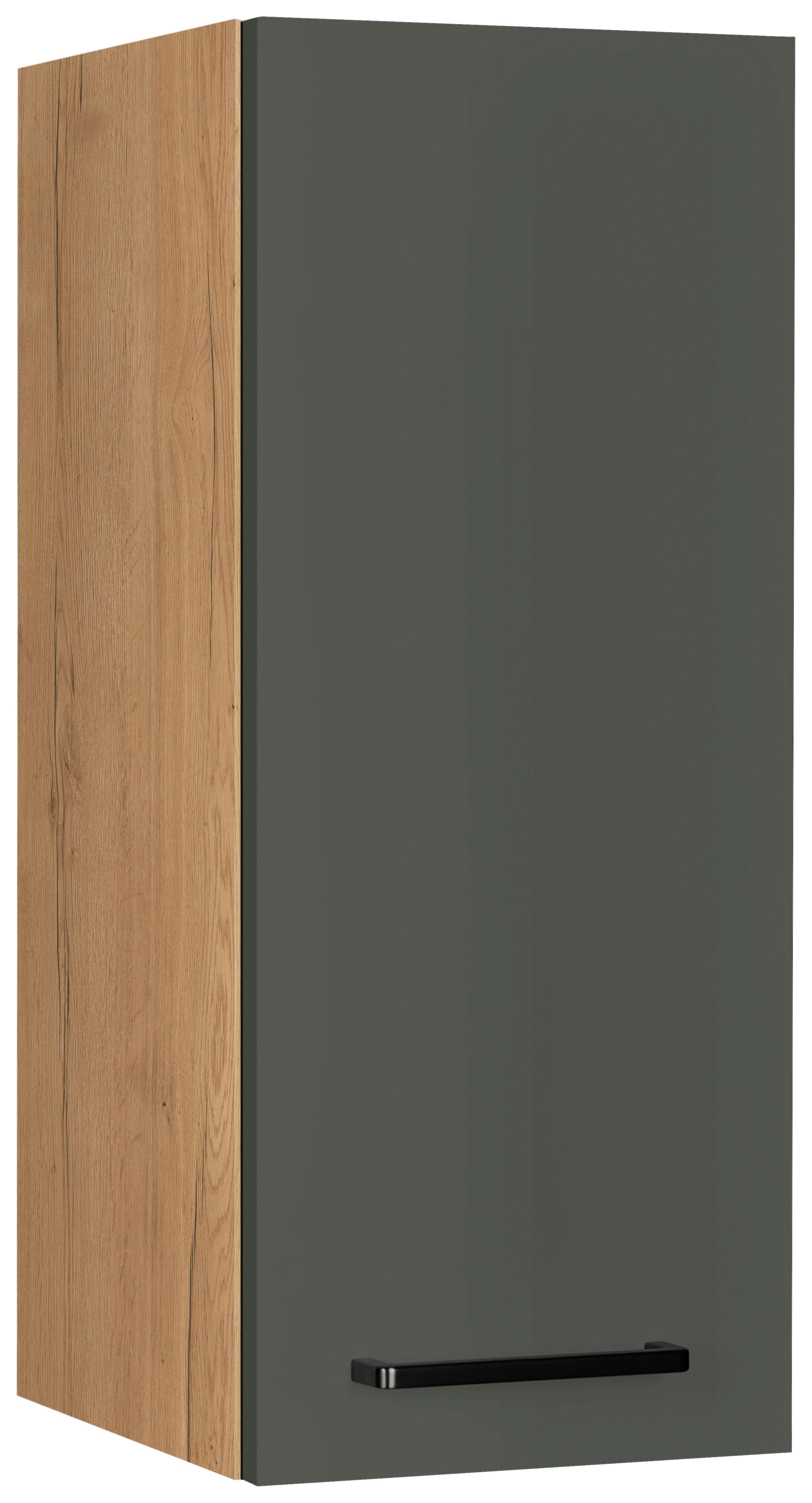 Küchenoberschrank Easytouch Grün - Eichefarben/Schwarz, MODERN, Holzwerkstoff/Metall (30/72/35cm) - Nobilia