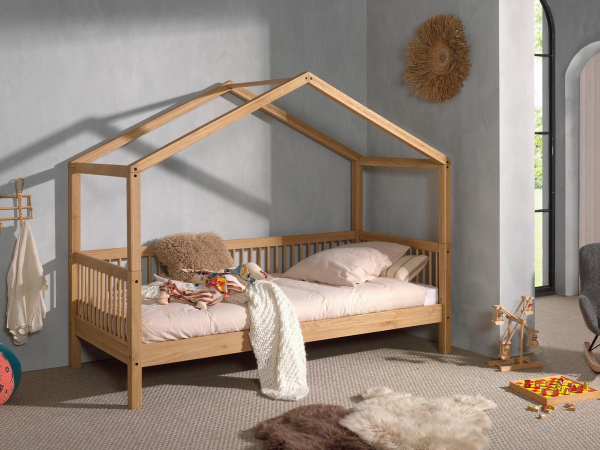Hausbett FORREST Naturfarben ca.90x200cm Echtholz Eiche - Naturfarben, MODERN, Holz (90/200cm) - Vipack