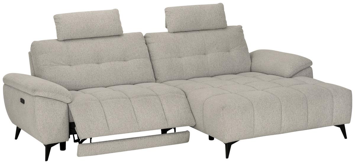 Sedežna Garnitura Venice, Desna - črna/bela, Moderno, kovina/tekstil (268/107/156cm) - Premium Living