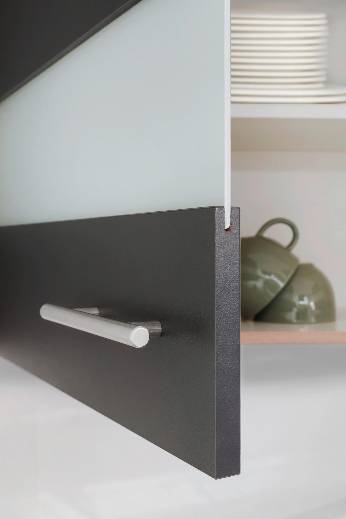 Majhna Kuhinja Merle, 100cm - srebrne barve/siva, Basics, kovina/steklo (100cm) - Respekta