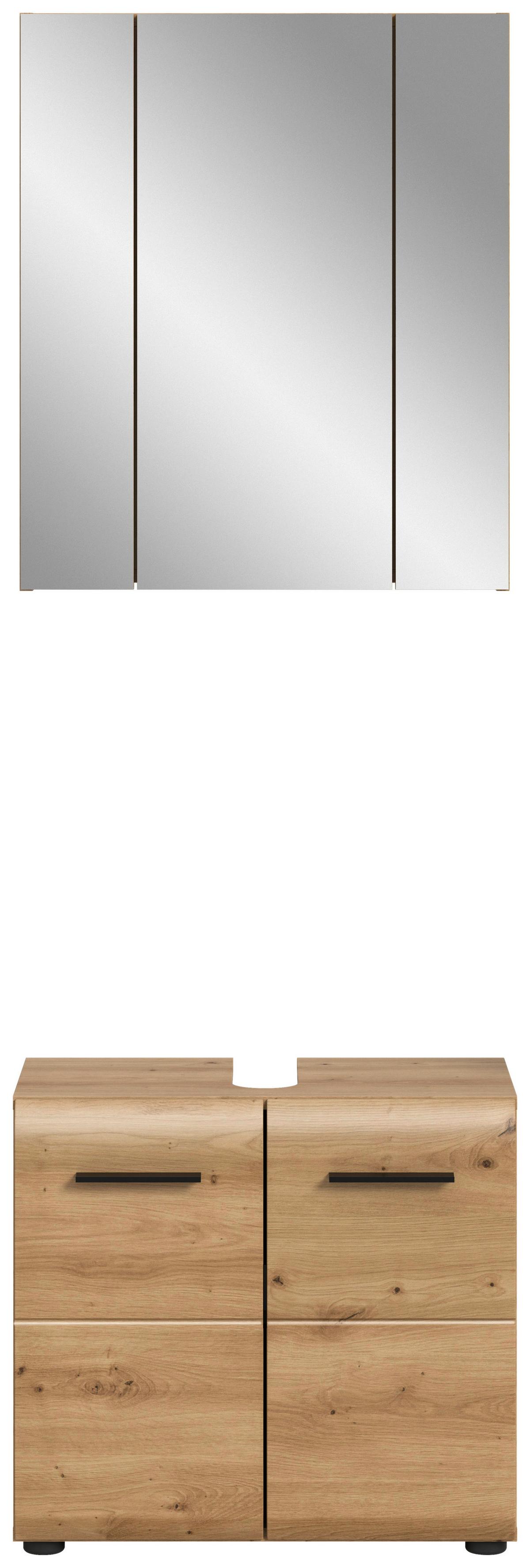 BADEZIMMER ICE - Schwarz/Eiche Artisan, Basics, Holzwerkstoff/Kunststoff (60cm) - MID.YOU