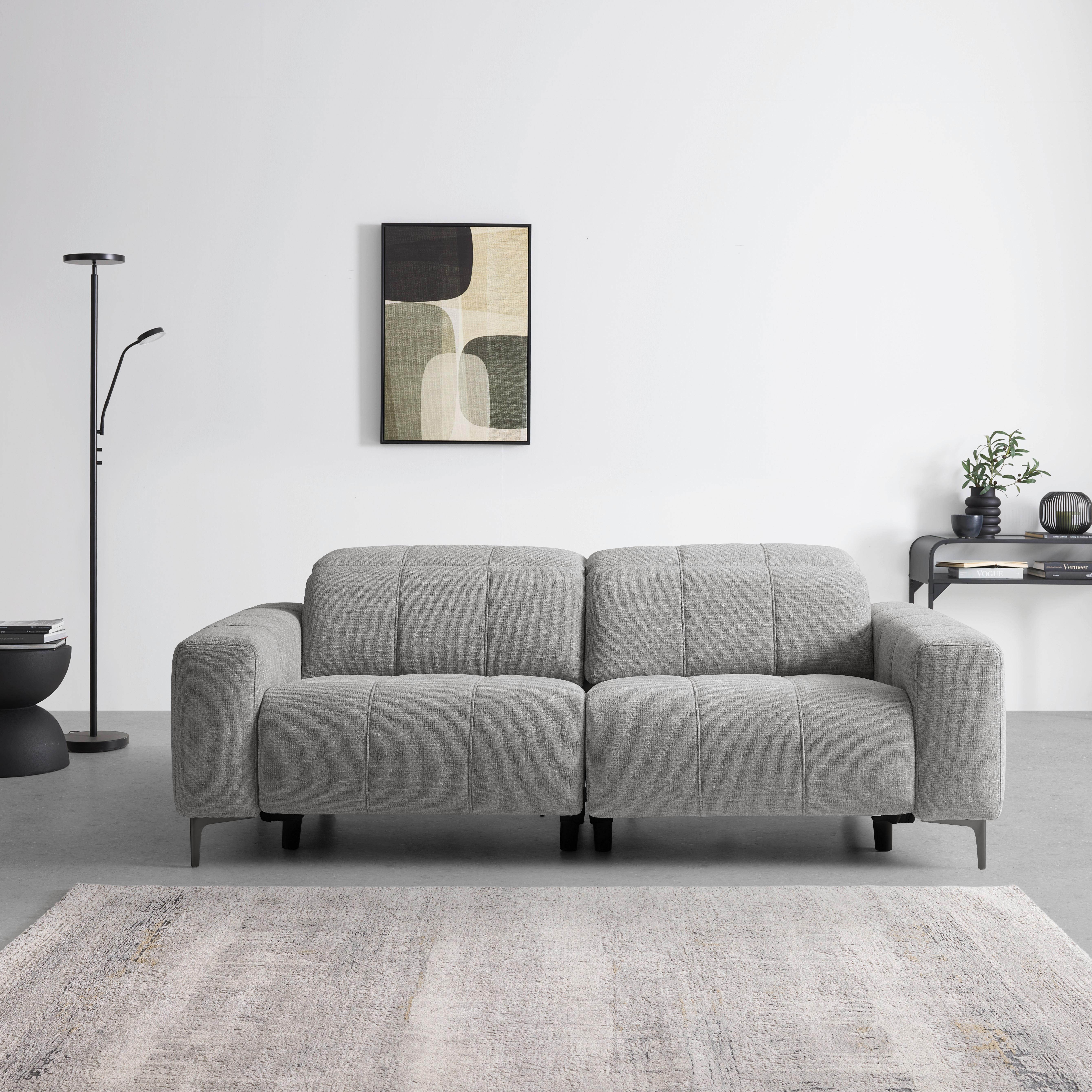 2,5-SITS SOFFA ALVARO - mörkgrå/grå, Modern, metall/trä (220/79/109cm) - Mömax