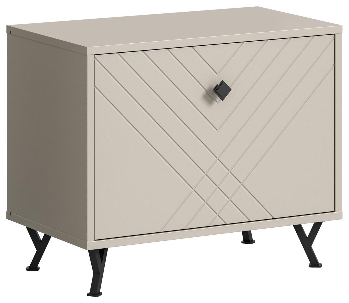 Sitzbank Notes ca. 60x50x35 cm Sandbeige - Beige, Design, Holzwerkstoff/Metall (60/50/35cm) - MID.YOU