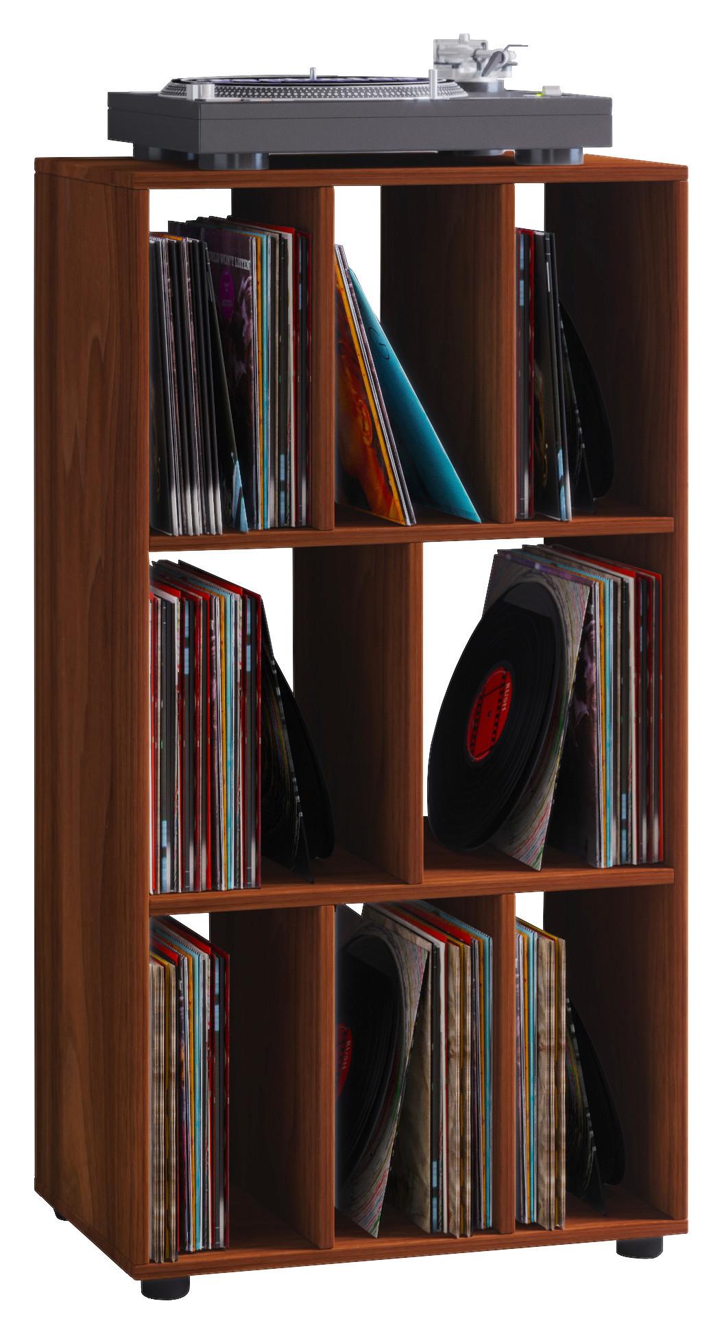 Schallplattenregal Schaltino ca. 60x115x36 cm Nussbaum - Nussbaumfarben, MODERN, Holzwerkstoff/Kunststoff (60/115/36cm) - MID.YOU