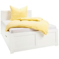 Postelja Madita, Bela, 140x200 - bela, Romantika, leseni material/les (150/90/208cm) - Mömax