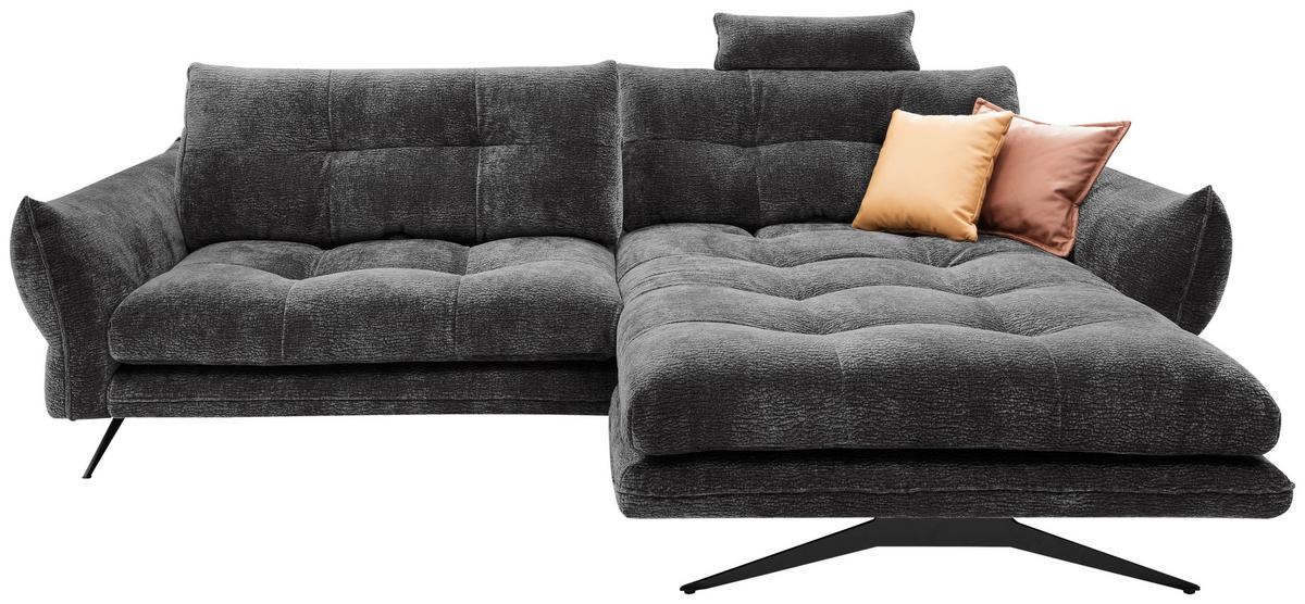 Coltar BAXTER - gri închis, Modern, textil (280/68-87/177cm) - Premium Living