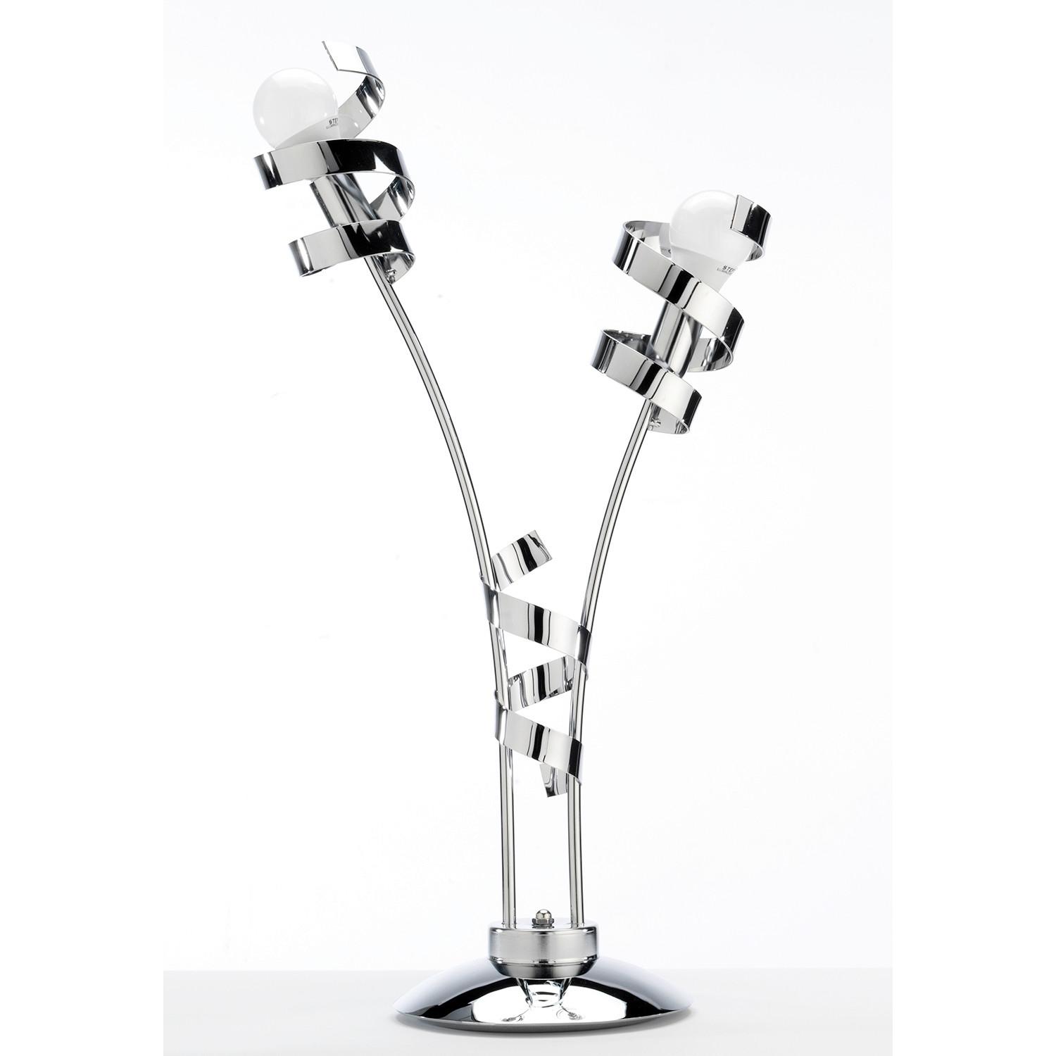 Tischleuchte Zoe Cromo Chromfarben max. 6 Watt - Chromfarben, Design, Metall (40/65cm)