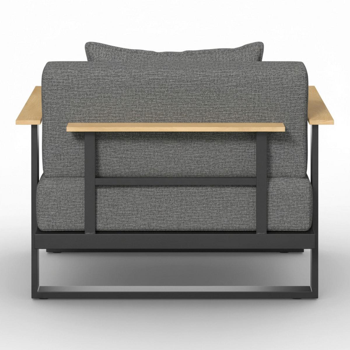 Loungegarnitur Fabrizia Grau Outdoorstoff/Metall/Holz - Grau, MODERN, Holz/Textil - Bessagi Garden