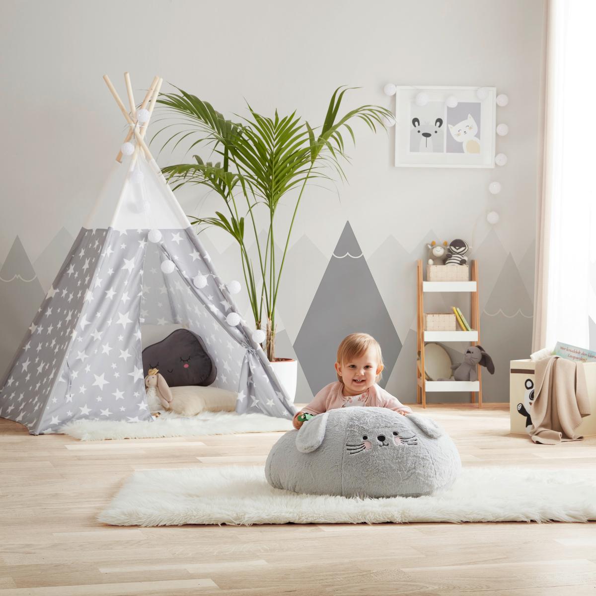 Puff Snuggle - szürke, Modern, textil (56/26/56cm) - Premium Living