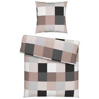 POŚCIEL CHECK - taupe, tkanina (135/200cm) - Novel