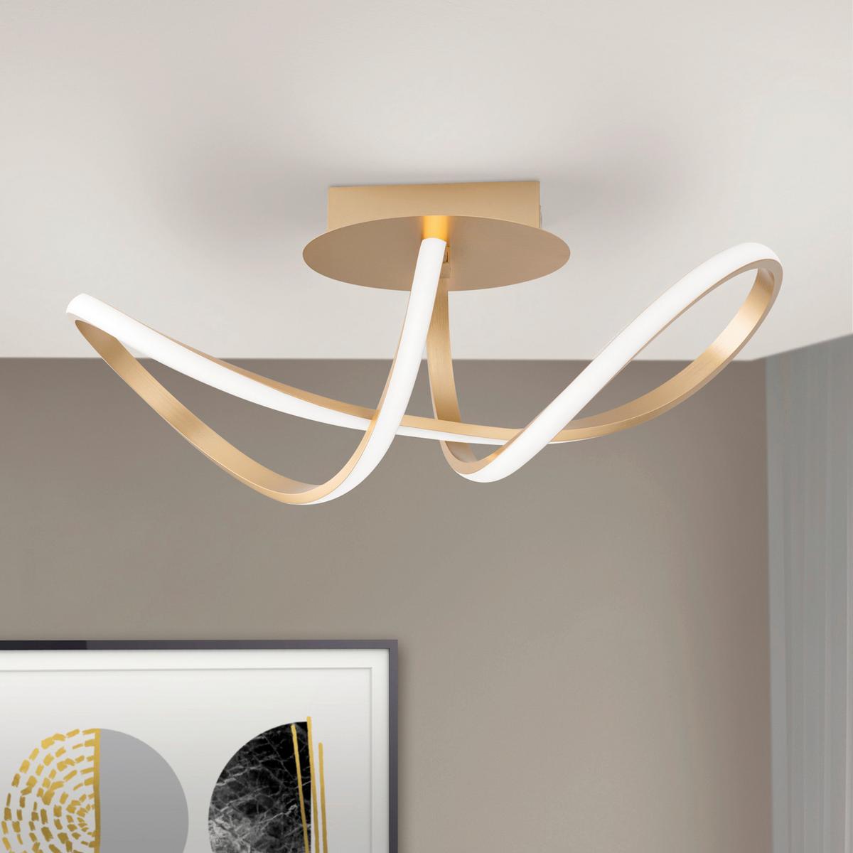 LAMPA SUFITOWA LED DL 7-694 MS-MATT CIRCUS - kolor mosiężny, Design, tworzywo sztuczne/metal (61/25/27cm)