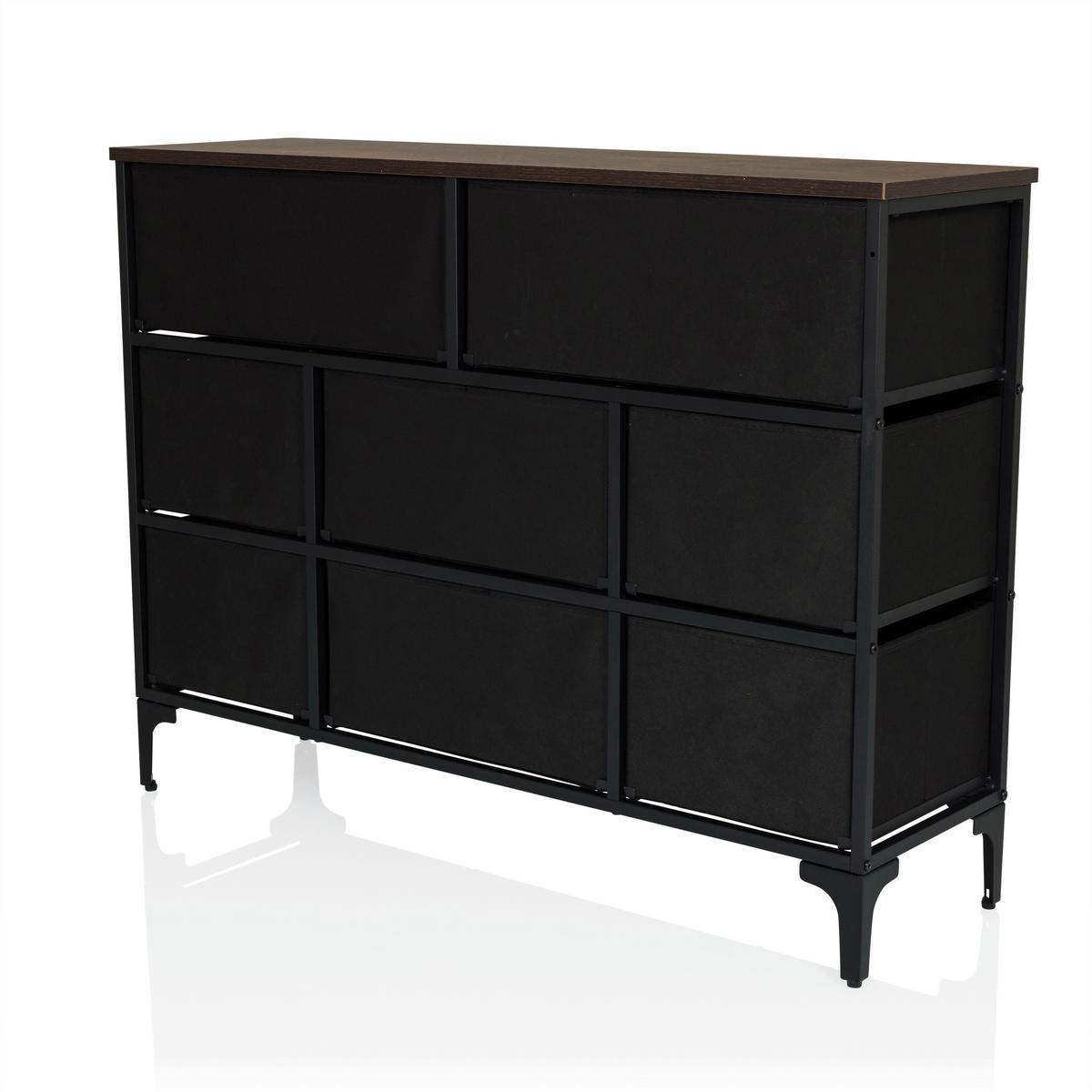 Komoda Ameriko B, Večbarvno - črna/večbarvno, Moderno, kovina/tekstil (102,5/77,5/30cm) - MID.YOU