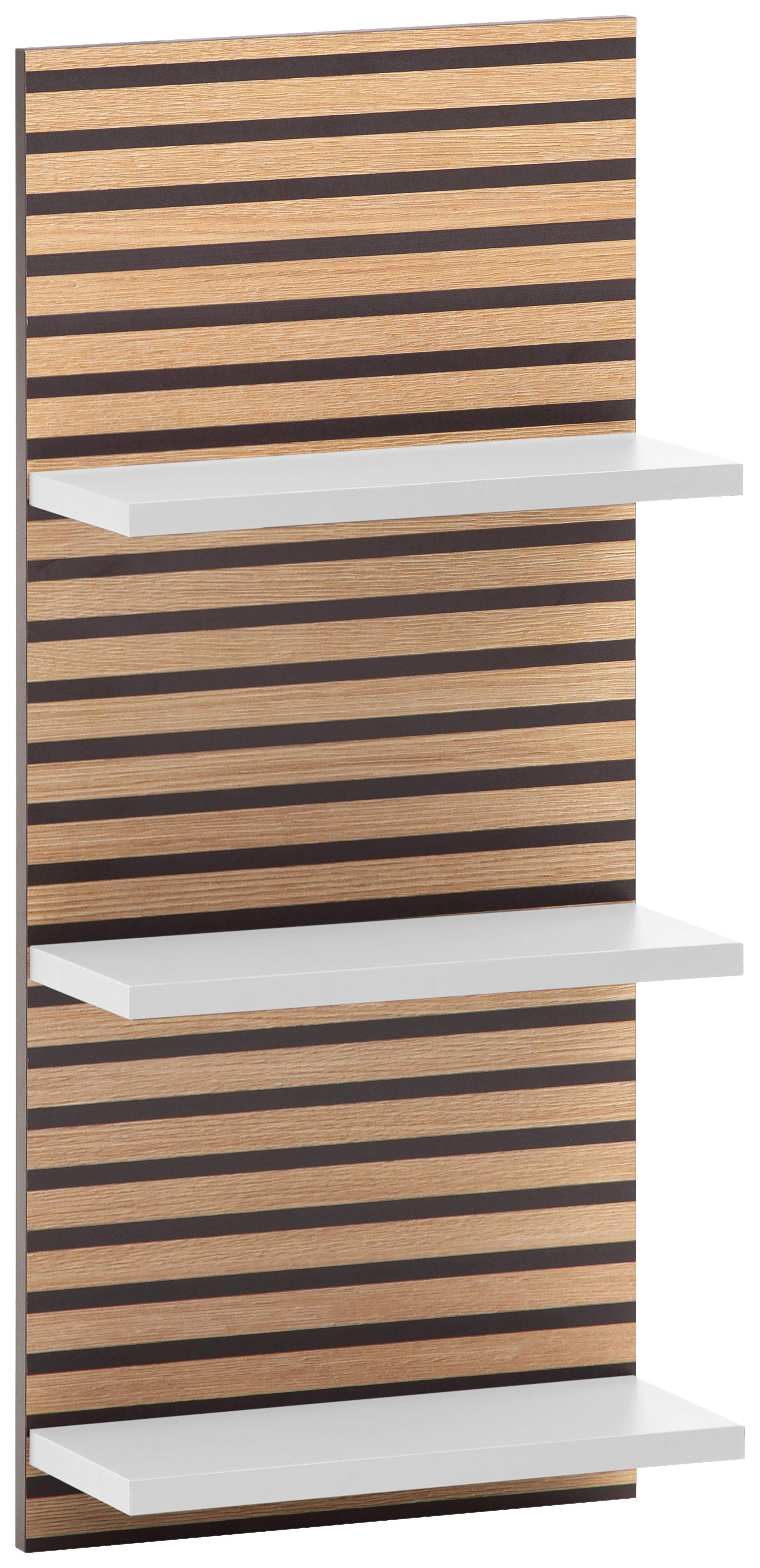 Kopalniški Regal Katta, Bela, Barva Hrasta - barve hrasta/bela, Moderno, leseni material (30,3/70,2/17,5cm) - Stylife