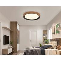 LAMPA SUFITOWA TINA - kolor dębowy/czarny, Trend, tworzywo sztuczne/metal (40/7cm) - Novel