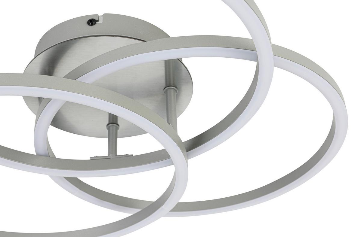 Led-deckenleuchte Roland - Silberfarben/Nickelfarben, Modern, Kunststoff/Metall (47/38,5/8cm) - Mömax