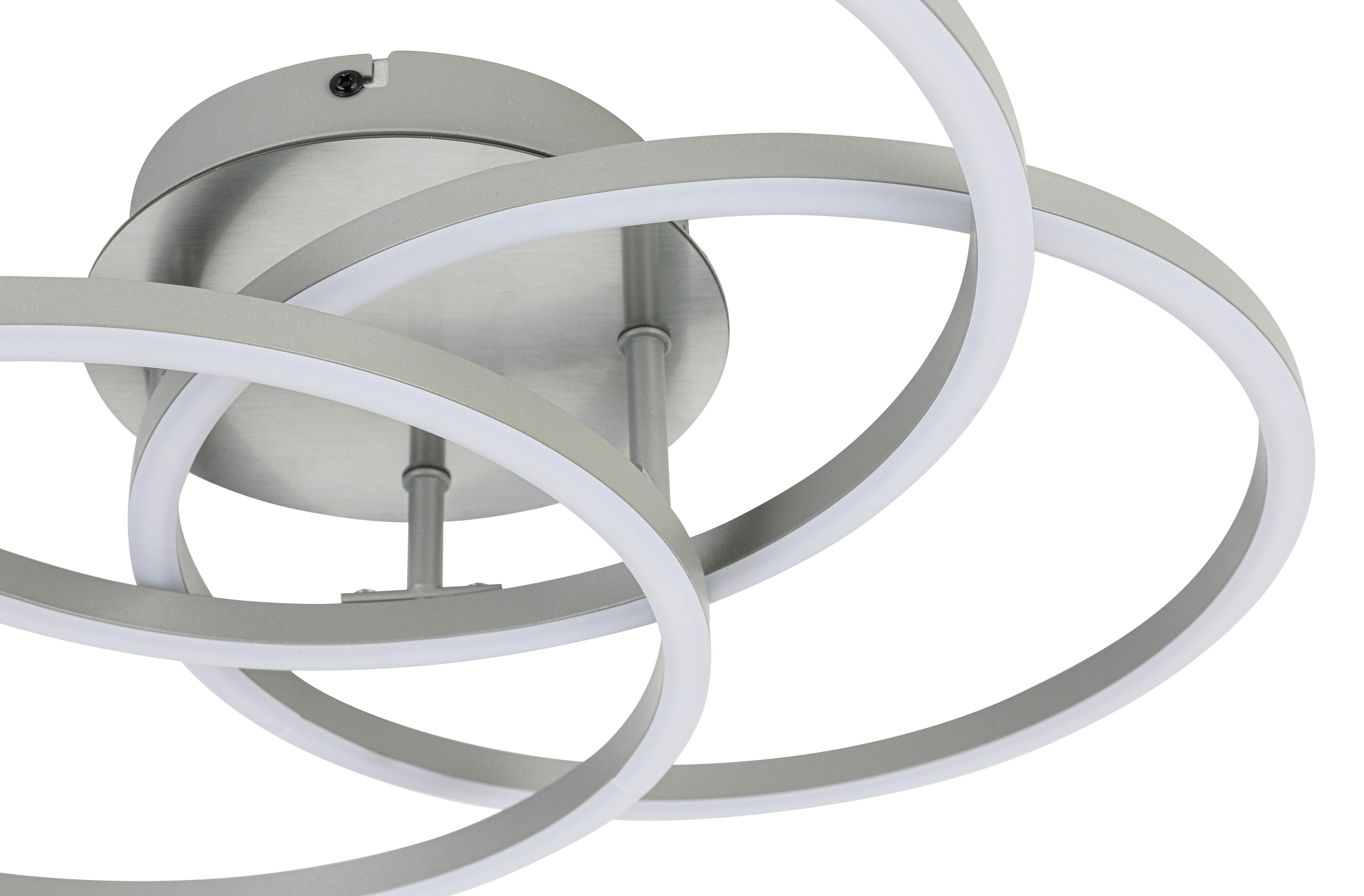 LED-TAKLAMPA ROLAND - silver/nickelfärgad, Modern, metall/plast (47/38,5/8cm) - Mömax