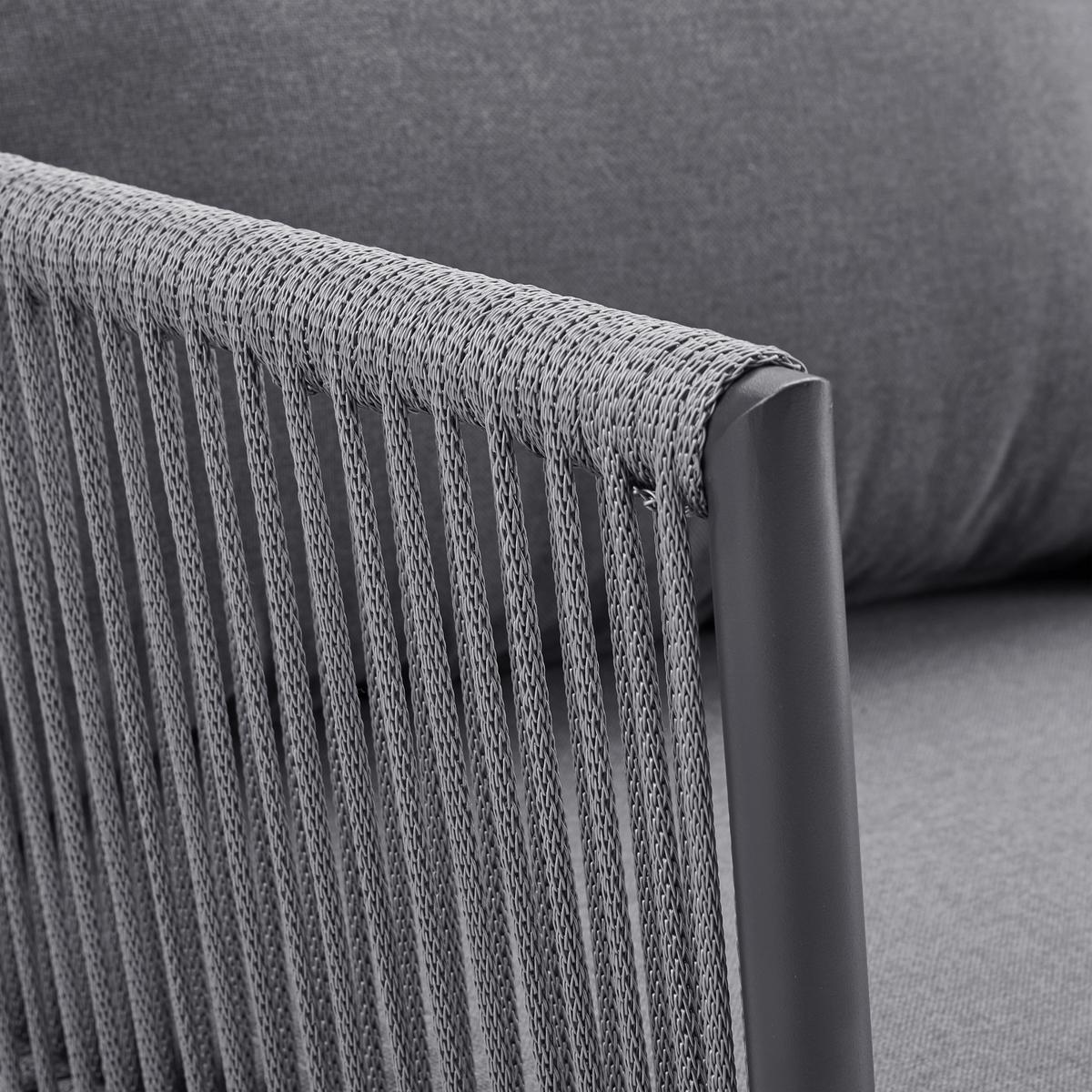 KOMPLET STOŁOWY NA TARAS CAMILLA - szary, Modern, metal/tkanina (252/65/68cm) - Bessagi Garden