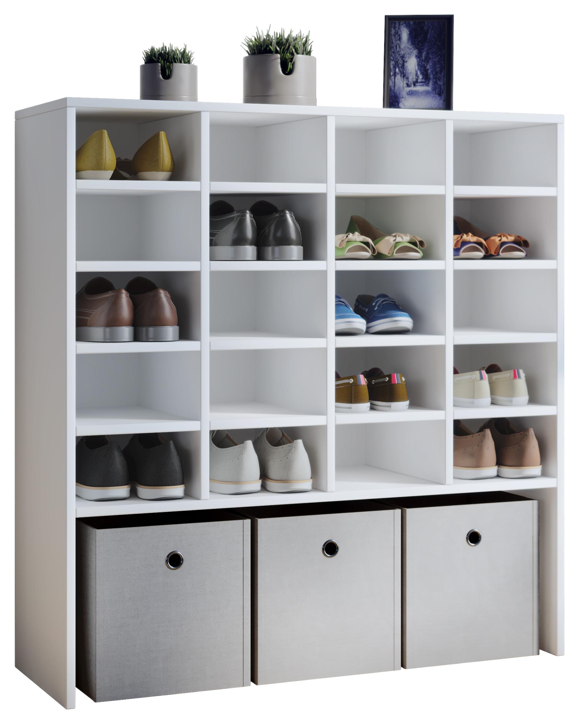 Schuhschrank in Weiß 'Hinsol XL' - Weiß, KONVENTIONELL, Holzwerkstoff (92/99/33cm) - MID.YOU