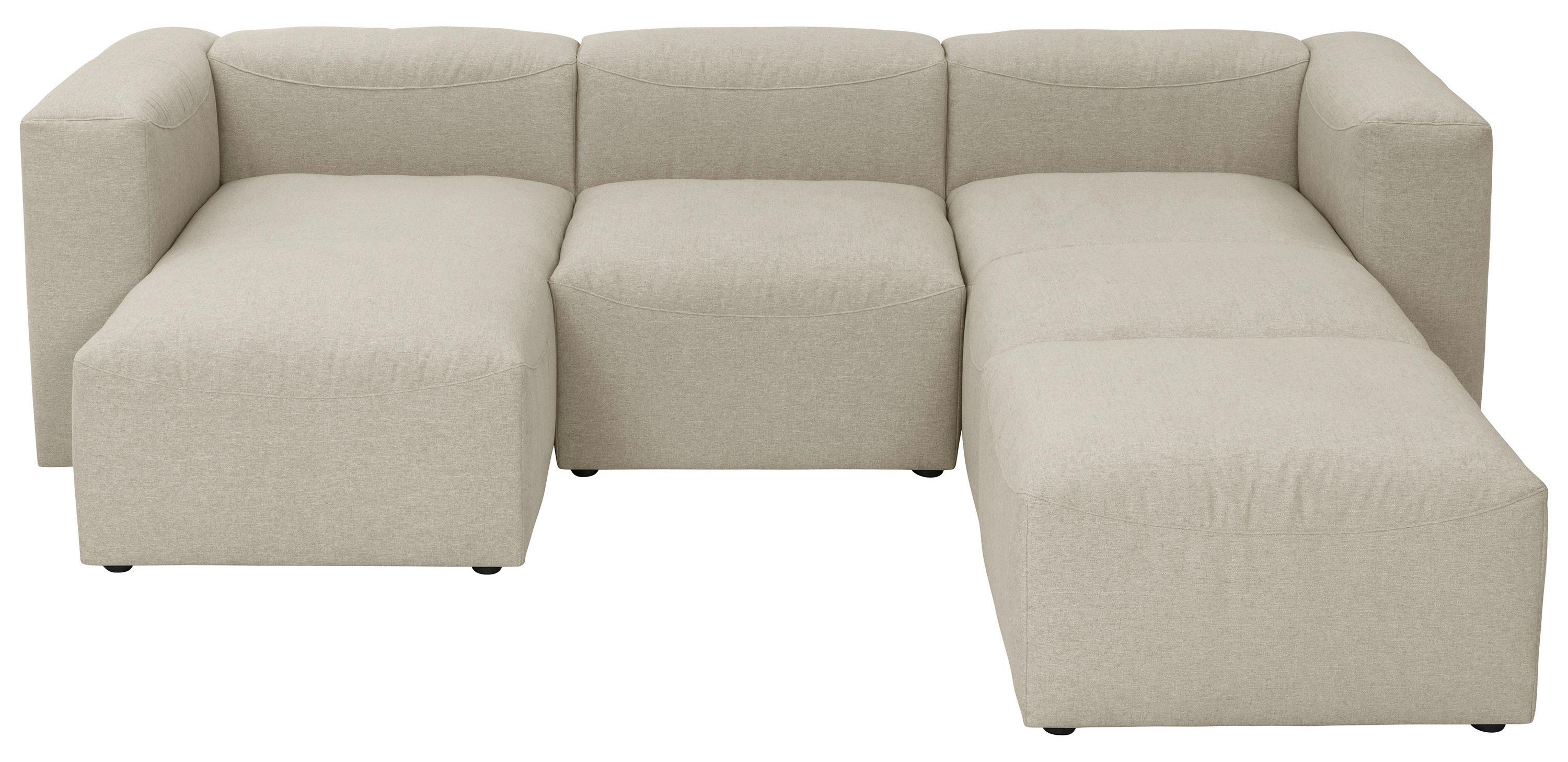 WOHNLANDSCHAFT LENA - Creme, Design, Kunststoff/Textil (160/275/235cm) - Max Winzer