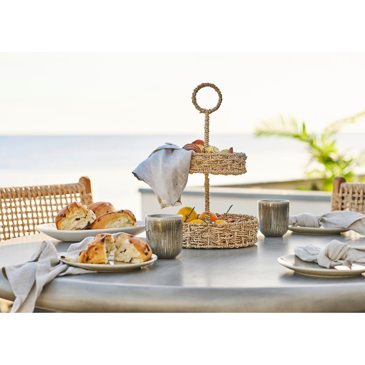 Etagere Rifbjerg Tray Naturfarben 2-stöckig - Naturfarben, Basics, Naturmaterialien/Metall (25/40,5/25cm)