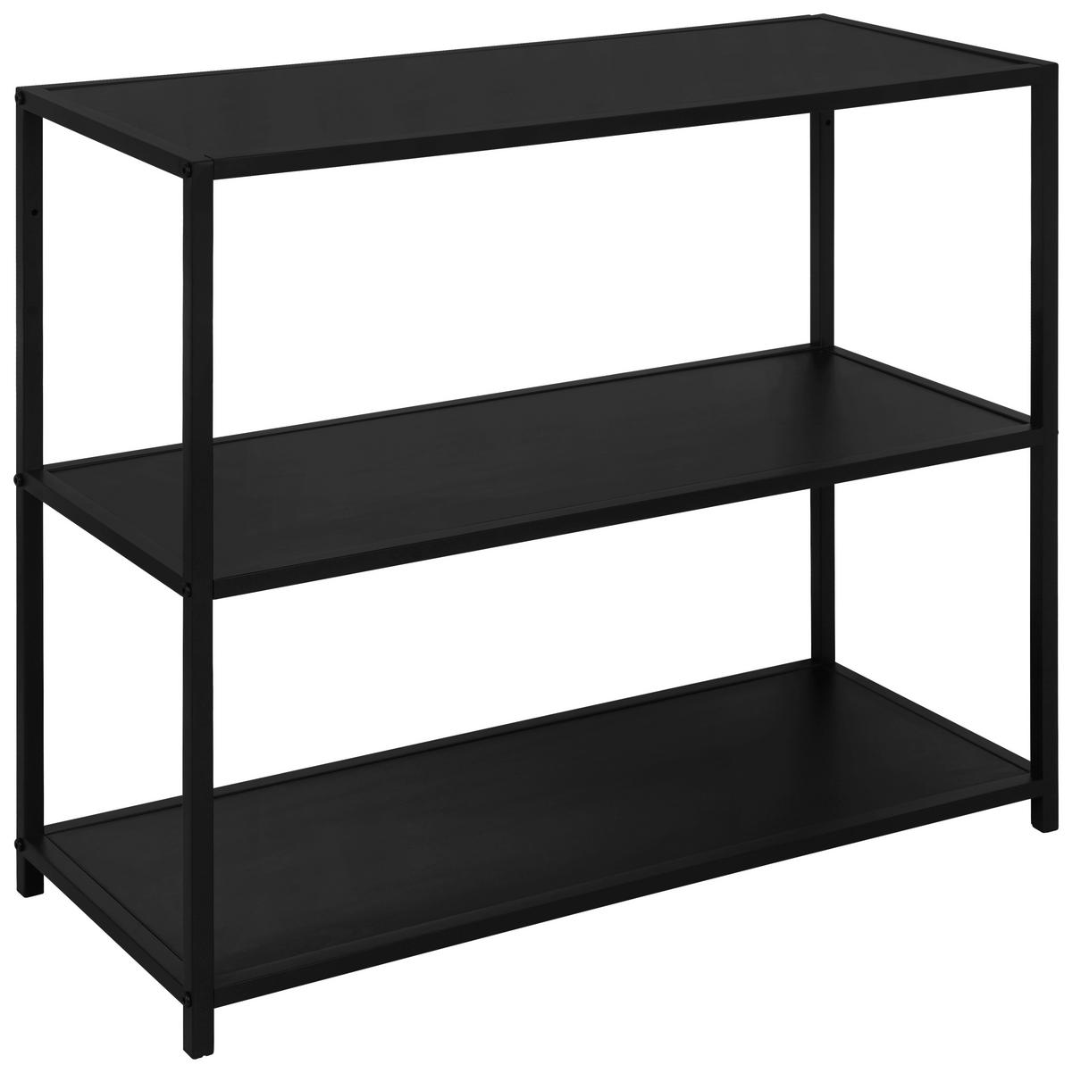 Polica Bastian Ii - crna, Moderno, drvni materijal/metal (77/68/30cm) - Based