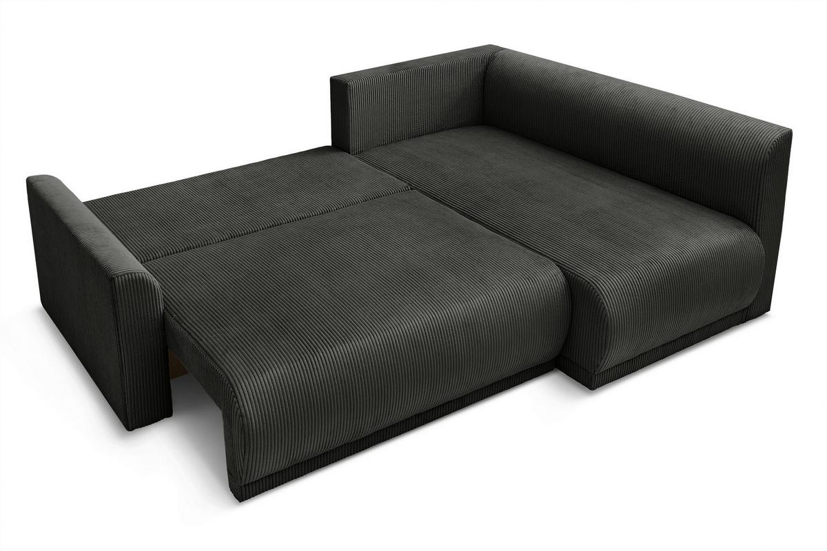 Kutna Garnitura Kim - crna, Moderno, drvo/tekstil (233/160cm) - Modern Living