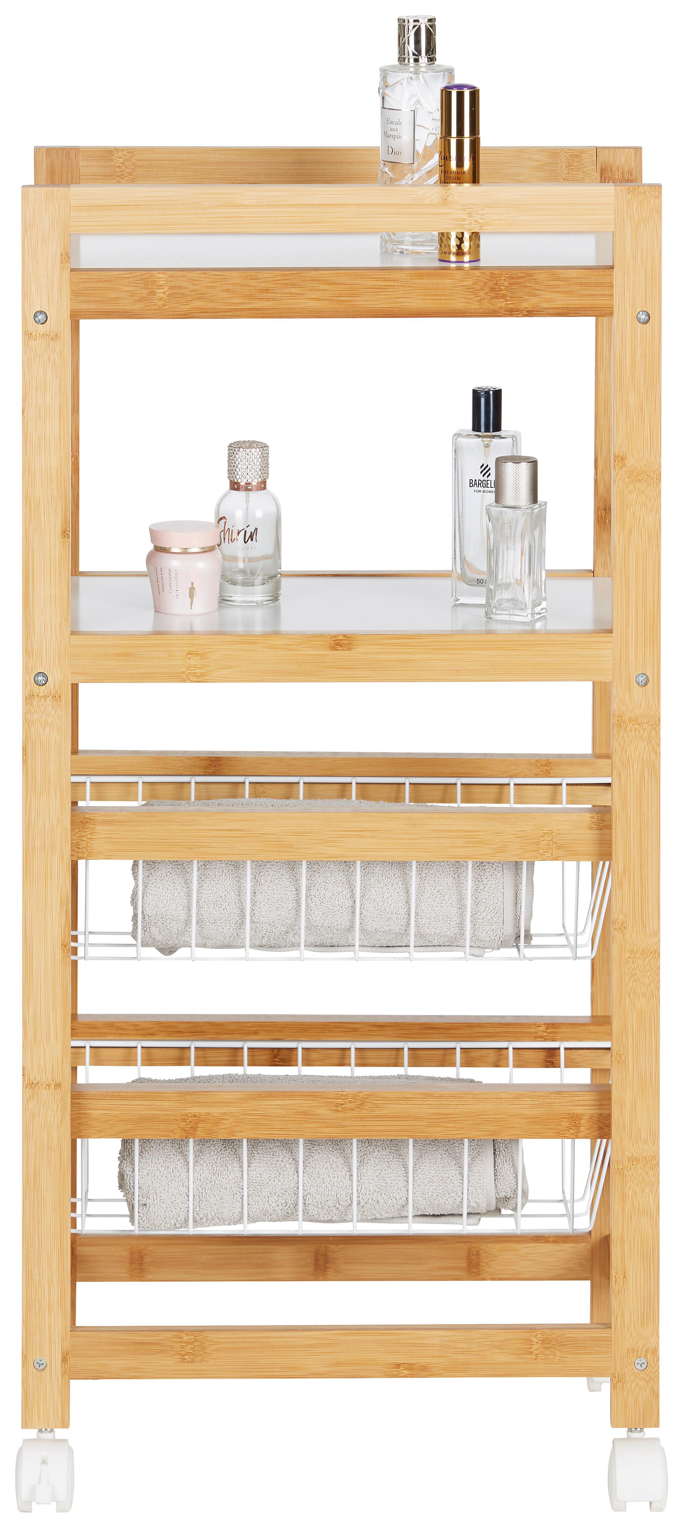 Allzweckwagen Natur/Weiss - Weiss/Naturfarben, Modern, Holz/Holzwerkstoff (40/83/22cm) - Mömax