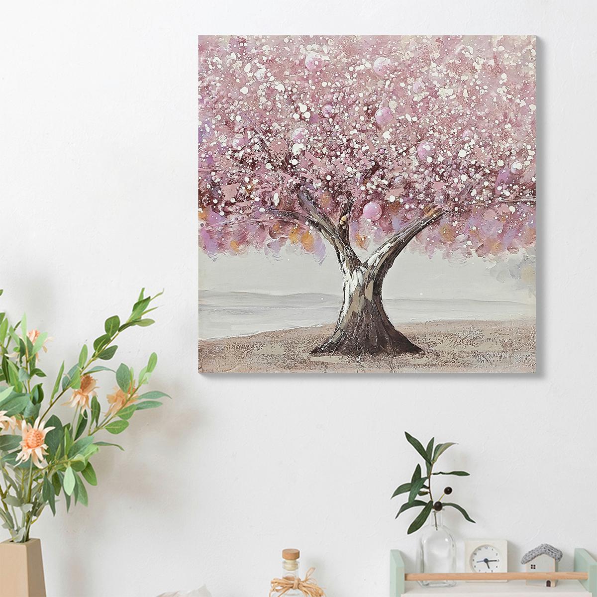 Slika Na Platnu Abre Rose - pink/bež, Moderno, tekstil/les (80/80/3cm) - Mömax