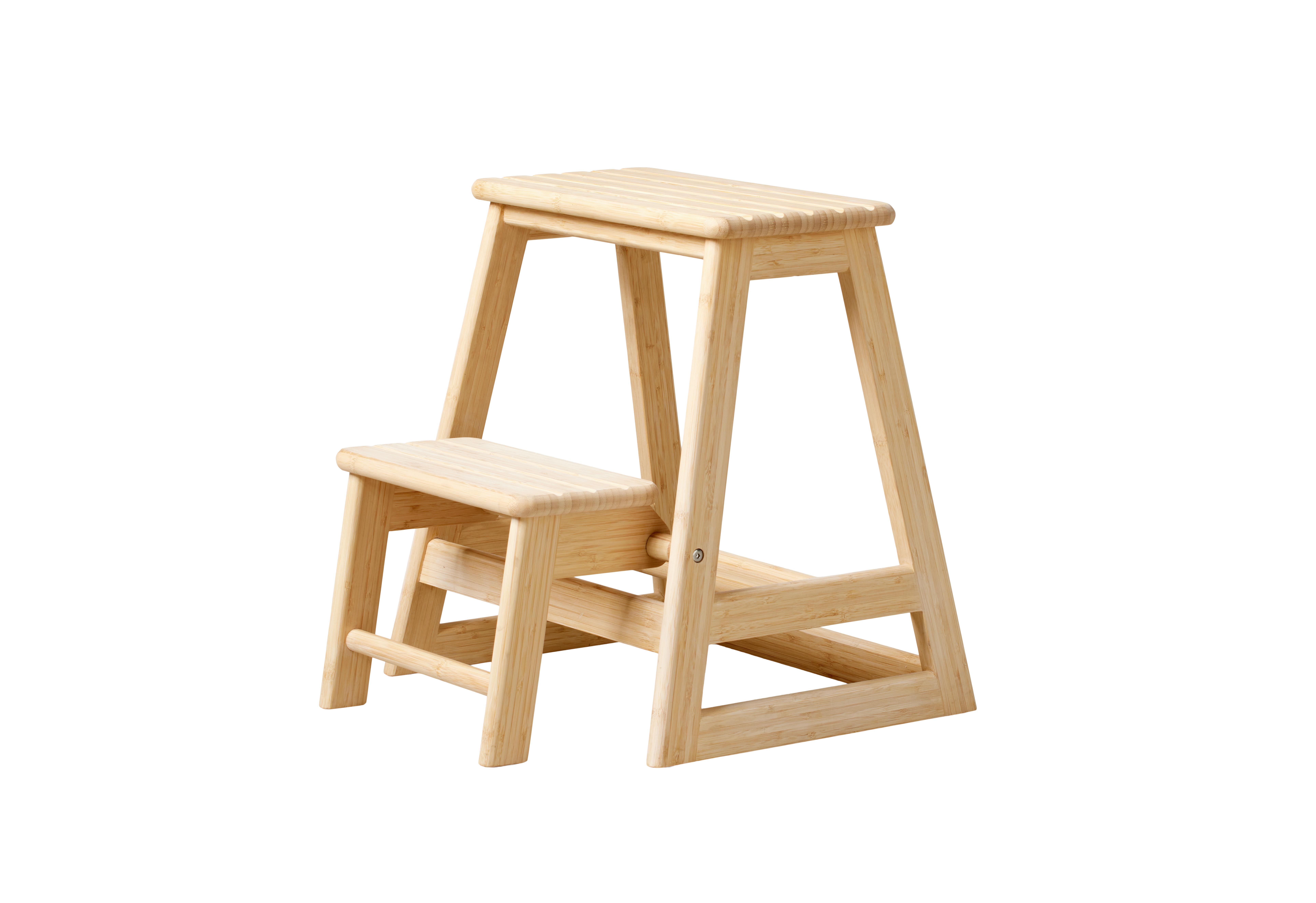 Tritthocker Skala - Hellbraun, Natur, Holz (45,5/49/39cm) - Gardenson