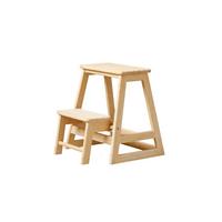 Tritthocker Skala - Hellbraun, Natur, Holz (45,5/49/39cm) - Gardenson