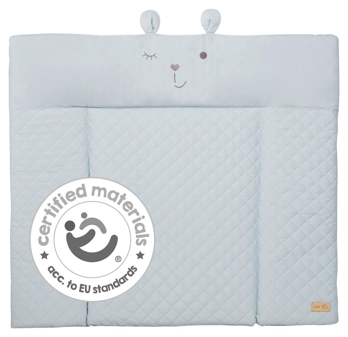 Wickelauflage Bear Blau ca. 85x75cm - Hellblau, KONVENTIONELL, Textil (85/4/75cm) - Roba