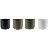 Übertopf Luis in diversen Farben - Taupe/Dunkelgrün, MODERN, Keramik (13,5/12,6cm) - Mömax