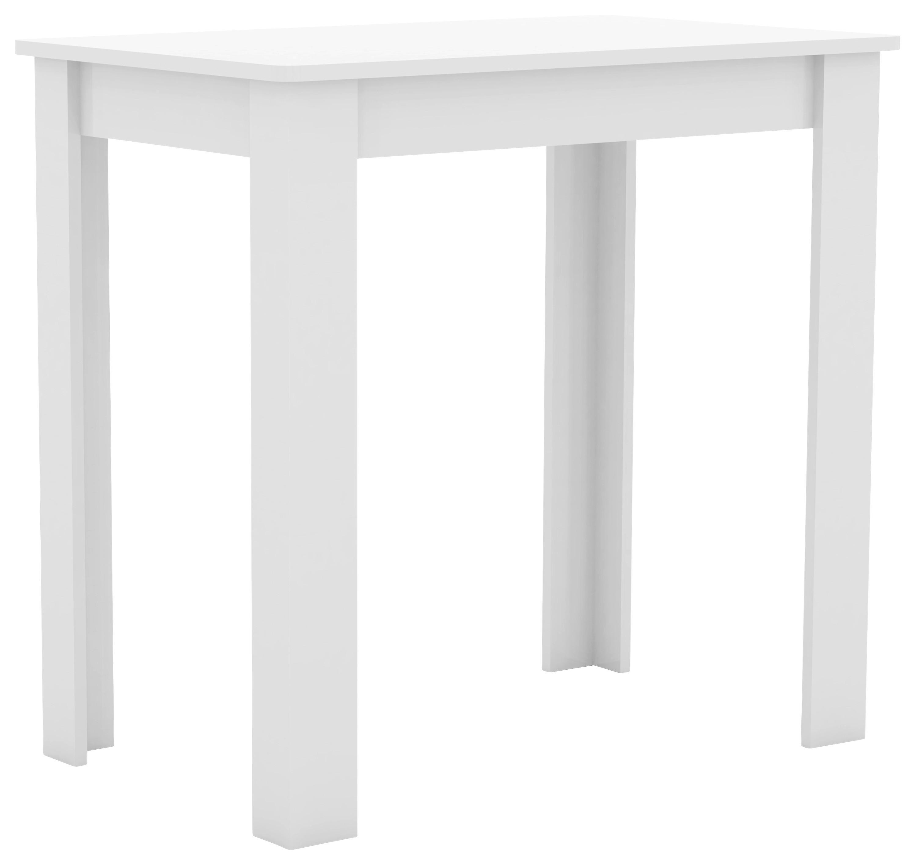 Jedilna Miza Esal, Bela - bela, Moderno, leseni material (80/76/50cm) - MID.YOU