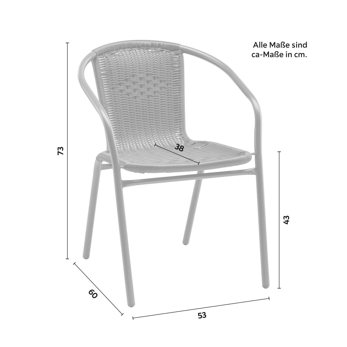 Gartenstuhl Amora Anthrazit aus Stahl - Anthrazit, Modern, Kunststoff/Metall (53/73/60cm) - Mömax