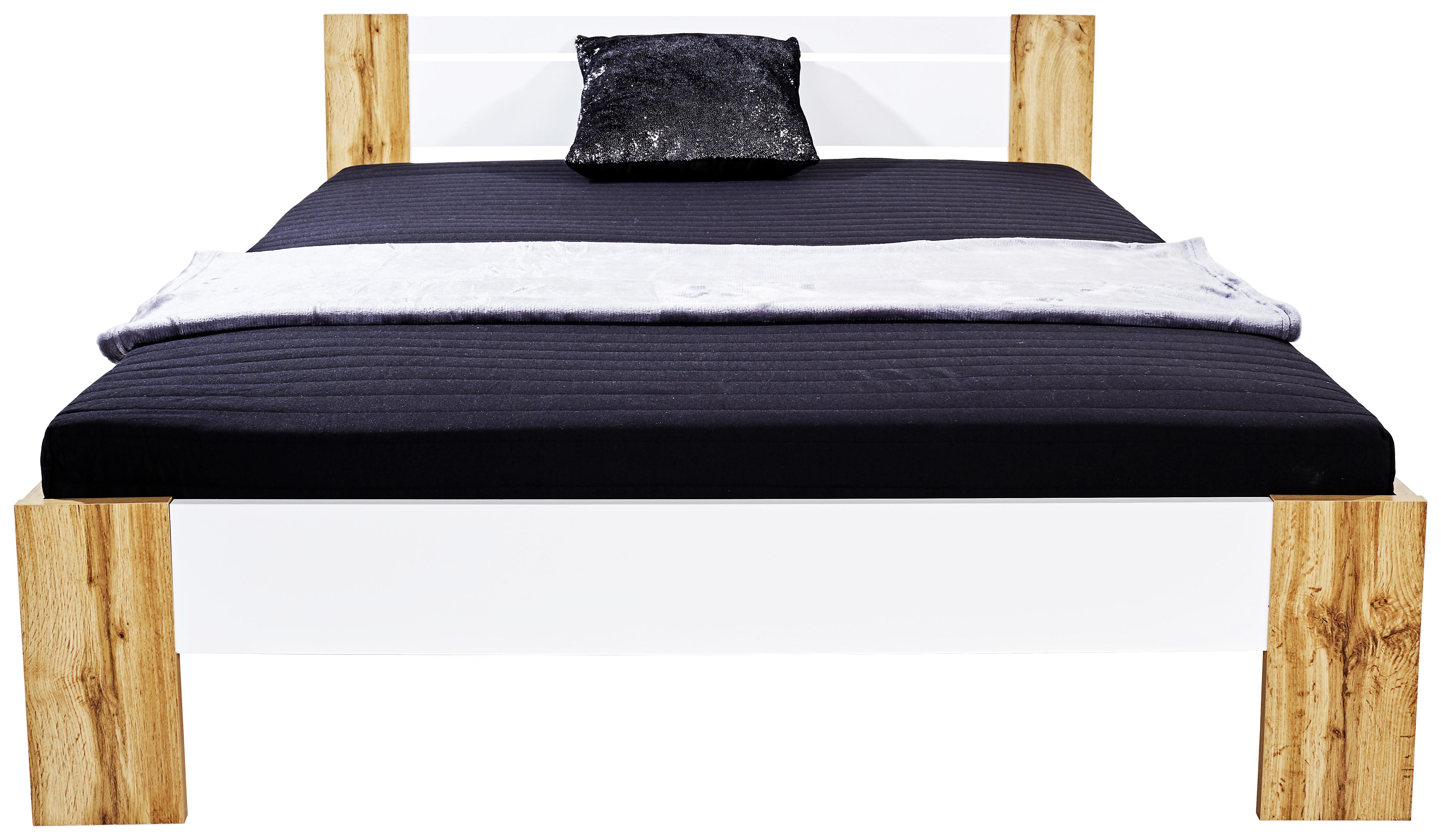 Futon Krevet Vega - bijela/boje hrasta, Konventionell, drvni materijal/tekstil (140/200cm) - Based
