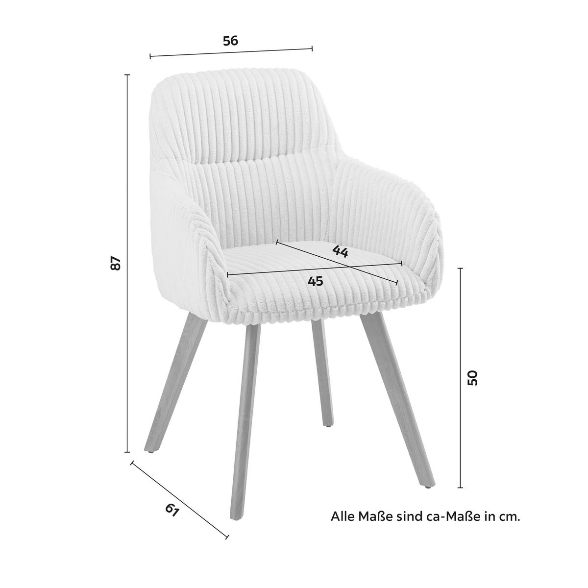 Karosszék Mattia - bézs/tölgyfa, Modern, textil/fa (56/87/61cm) - Bessagi Home